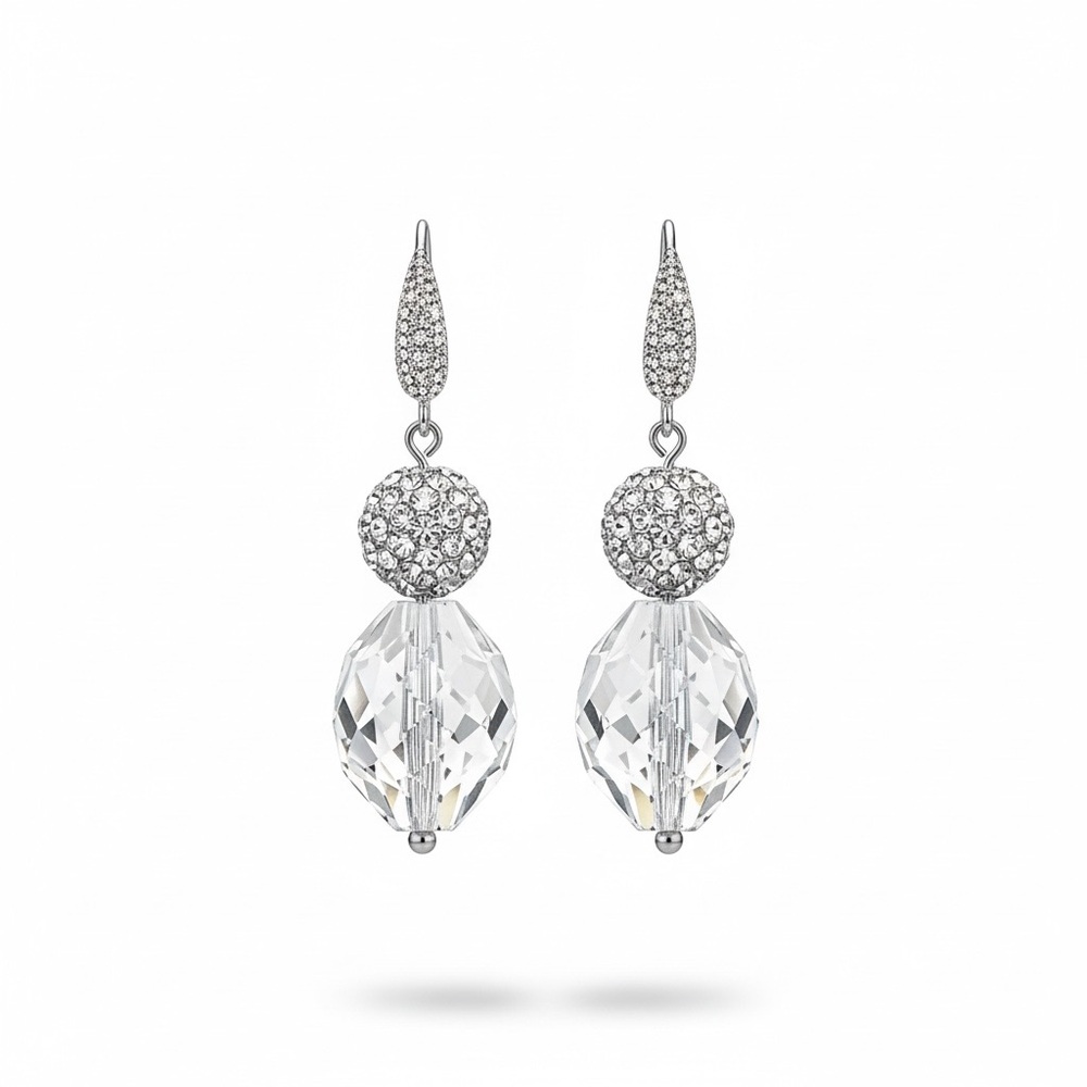 Sparkling Silver Crystal Earrings